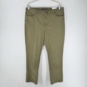 NWT Lands End Green Mid Rise Straight Jean Women’s Size 16